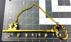 Messing Schlüsselförmiger Schlüsselhalter Wandaufhänger 5 Haken Dekor Japan 8,5" Skelett KK - Bild 1 von 3