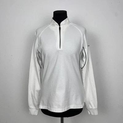 Top Pullover Burberry Golf Media Cremallera Blanco Manga Larga Rendimiento Talla M Foto 1 de 4