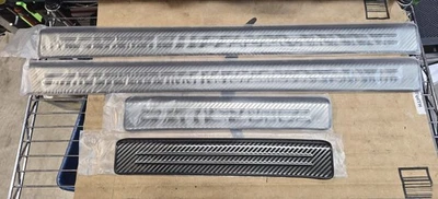 Carbon Fiber Look over Stainless Steel Door Sill Volkswagen Tiguan 2018-2025 - Image 1 of 4
