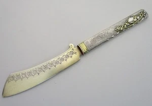 Kozuka Mixed Metal Messer Drachenmaske Kaufmannsboot Sterling Silber Klinge - Bild 1 von 5