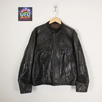 Chaqueta Motera Marlboro Classics Cuero Grande Forrada Negra Moto Café Años 90 De Colección Foto 1 de 4