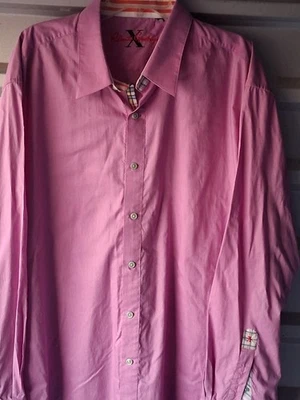 Рубашка мужская Robert Graham X 3XL розовая однотонная с длинным рукавом на пуговицах опрятная  - Изображение 1 из 4
