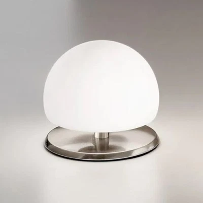 LAMPADA DA TAVOLO TOUCH DIMMERABILE BASE NICKEL 1XG9 MORGANA FABAS - Immagine 1 di 4