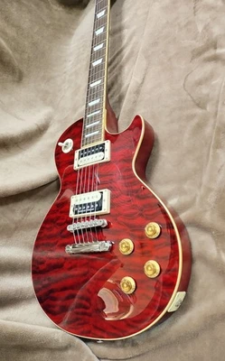 Edwards E-LP-125SD/QM Used Rosewood Fingerboard Black Cherry w/Soft Case - Image 1 of 4