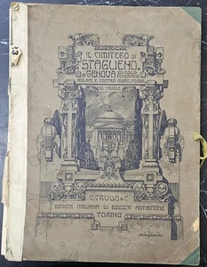 Antikes italienisches Kunstbuch - Staglieno Friedhof Genua Fotogravur Architektur - Bild 1 von 11