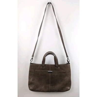 Bolso Mensajero Grande de Cuero Marrón para Laptop Lodis Cocodrilo 17x11" Trabajo Foto 1 de 4