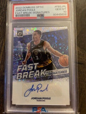 2022 Panini Donruss Optic Jordan Poole Fast Break Signatures Disco Auto PSA 10
