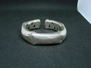 JOHN HARDY Sterling Silver BAMBOO Hinged Cuff Bracelet 2 1/2" across 93g ! - Picture 1 of 5