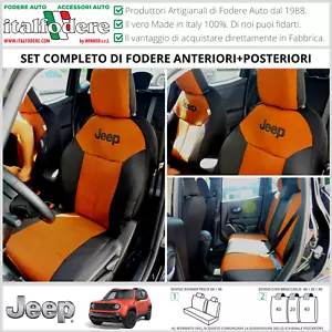 FODERE COPRISEDILI Jeep Renegade SU MISURA! Fodera Foderine COMPLETE Arancio 312 - Foto 1 di 3