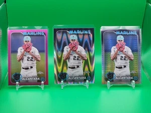 2024 Topps Chrome Sandy Alcantara Three Card Rainbow Set Marlins - Picture 1 of 1