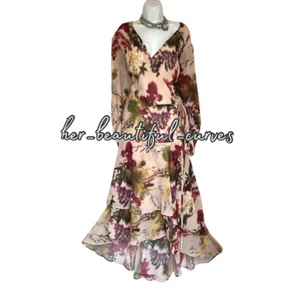 JOANNA HOPE REAL WRAP MAXI WEDDING OCCASION PARTY DRESS SIZE 26 - Picture 1 of 6