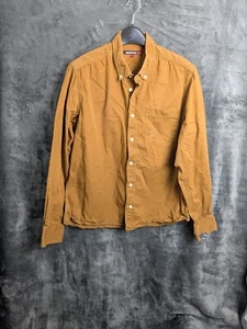 duck and cover Men's casual long sleeve shirt button down large brown - Picture 1 of 8