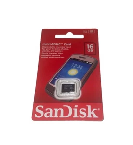 Sandisk Micro SD 16 GB SDHC Memory Card BRAND NEW SEALED - Picture 1 of 2