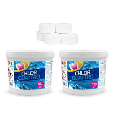 Chlortabletten Multifunktion Quattro Tabs 3in1 für Pool Pflege für Schwimmbad Ch - Bild 1 von 3