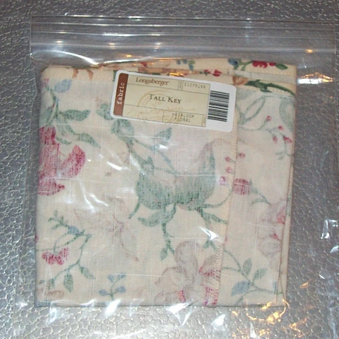 Longaberger Heirloom Floral TALL KEY Basket Liner ~ New Incudes FREE SHIPPING! Cover