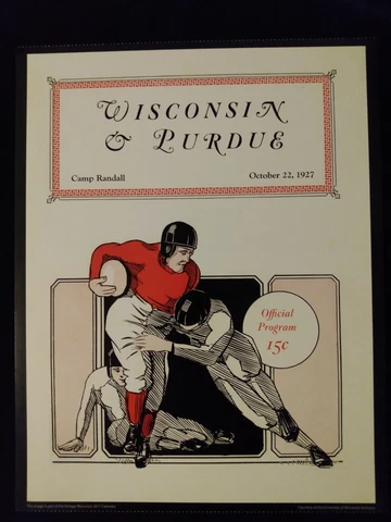 Vintage Wisconsin Badgers College Football Game Day Program Poster 11" x 14" Cover