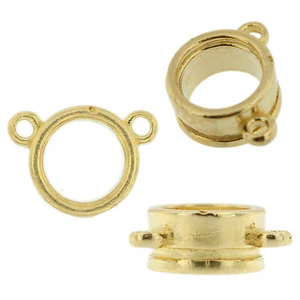 14K Gelbgold Runde Halskette Mitte Einfassung Anhänger Fassung 0,10ct - 2,00ct USA - Bild 1 von 5