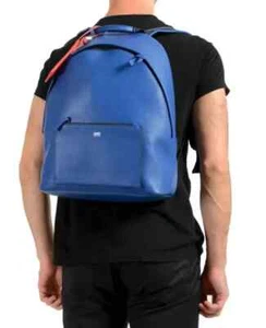 Backpack Bag Cavalli Class Unisex Royal Blue Leather - Picture 1 of 6