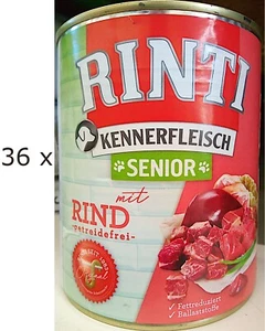 36 x 800 g Rinti Kennerfleisch Senior (€ 3,85/kg) mit Rind für Seniorhunde - Bild 1 von 5