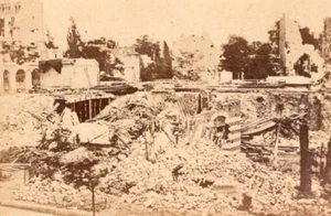La Commune de Paris Auteuil Bahnhof Ruinen altes Loubere Foto 1871 - Bild 1 von 4