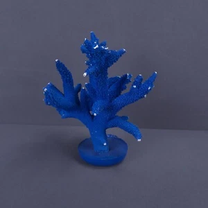 Hartkorallen Skulptur blau dick Tentakel Maritim Meer Medium 7" Höhe x 6" Breite Basis - Bild 1 von 8