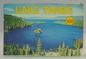 Mini folleto vintage de recuerdo a color con imagen de Lake Tahoe precio de portada 49c nuevo - Imagen 1 de 3