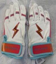 Bruce Bolt Creator Series Premium Pro Short Cuff Batting Gloves White Youth Med