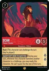 Scar - Vicious Cheater 125/204. Lorcana Rise of the Floodborn - Picture 1 of 2
