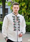 Men Customized White Cotton Embroidered Dress Shirt Travelling & Casual Wear