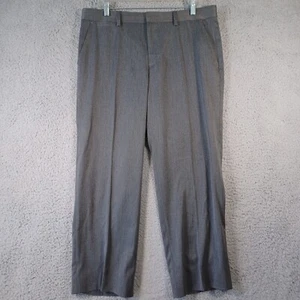 J. Ferrar Mens Ironside Gray Slim Dress Pants Size 34 X 26 Pockets Pleated - Picture 1 of 13