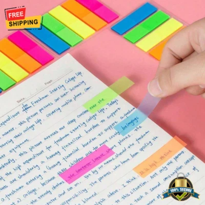 1000 Pcs Neon Colored Self-Adhesive Page Markers for Indexing & Notes - Image 1 of 4