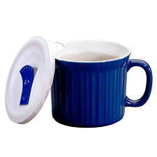 Corningware 20oz Blue Meal Mug with Plastic Vented Lid