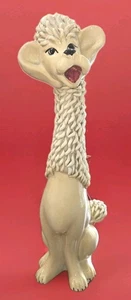 TALL Vintage ITALY Ceramic Spaghetti Poodle Figurine Mid Century Modern MCM AsIs - Picture 1 of 20