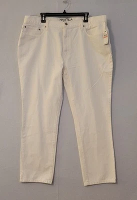 Pantalones de mezclilla blancos para hombre Nautica calce cónico nuevos con etiquetas talla 40Wx30L Foto 1 de 4