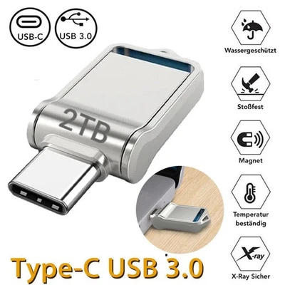 MARKENLOS 2TB 1TB USB 3.0 Stick USB-C OTG Flash Drive Speicherstick Typ C für Samsung PC~