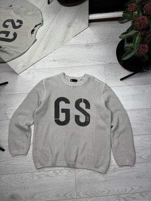 G-Star Men’s Construction Knitted Sweater, Large, White/charcoal - Image 1 of 4