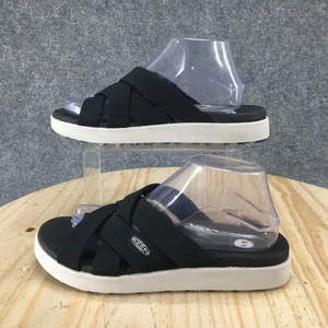 Keen Sandals Womens 9.5 Elle Casual Slip On Strappy Slide 1022634 Black Fabric - Picture 1 of 17