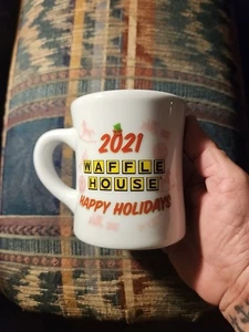 2021 TUXTON Waffle House Restaurant Happy Holidays Christmas Coffee Cup Mug - Picture 1 of 6