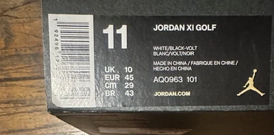 Jordan XI Golf, Blanco Negro Voltio, Talla 11, NUEVO en Caja, aq0963-101 Foto 1 de 4
