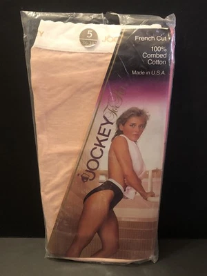 3 pacotes de roupas íntimas vintage 1984 jóquei para ela algodão rosa tamanho 5 corte francês - Imagem 1 de 2