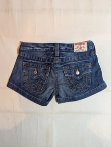 True Religion Shorts Damen 27 Jessica Distressed jeansblau 100 % Baumwolle USA - Bild 1 von 10