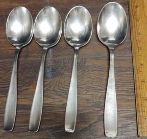 4 cucharas de sopa ovaladas de acero inoxidable antiguas WMF Cromargan Line 7 1⁄4"" (marca triangular) - Imagen 1 de 4