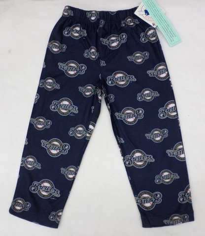 MLB Milwaukee Brewers Toddler Navy All Over Print Sleep Pants 4T Cover