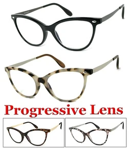 Gafas de lectura progresivas ojo de gato de moda 3 fortalezas de potencia en 1 lector - Imagen 1 de 9