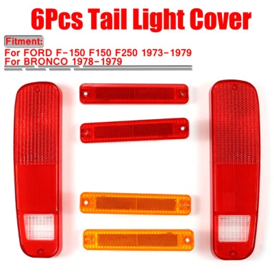 6x Side Marker Lights Lens Tail Lamp For FORD F-150 F150 F250 73-79 BRONCO 78-79 - Image 1 of 4