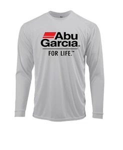Abu Garcia Fishing T-Shirt Long Sleeve UPF 30 50 UV Sun Protection Grey - Picture 1 of 1
