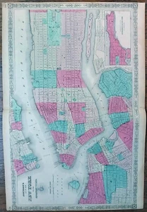 1863 Johnson City Plan or Map of New York City - Picture 1 of 1