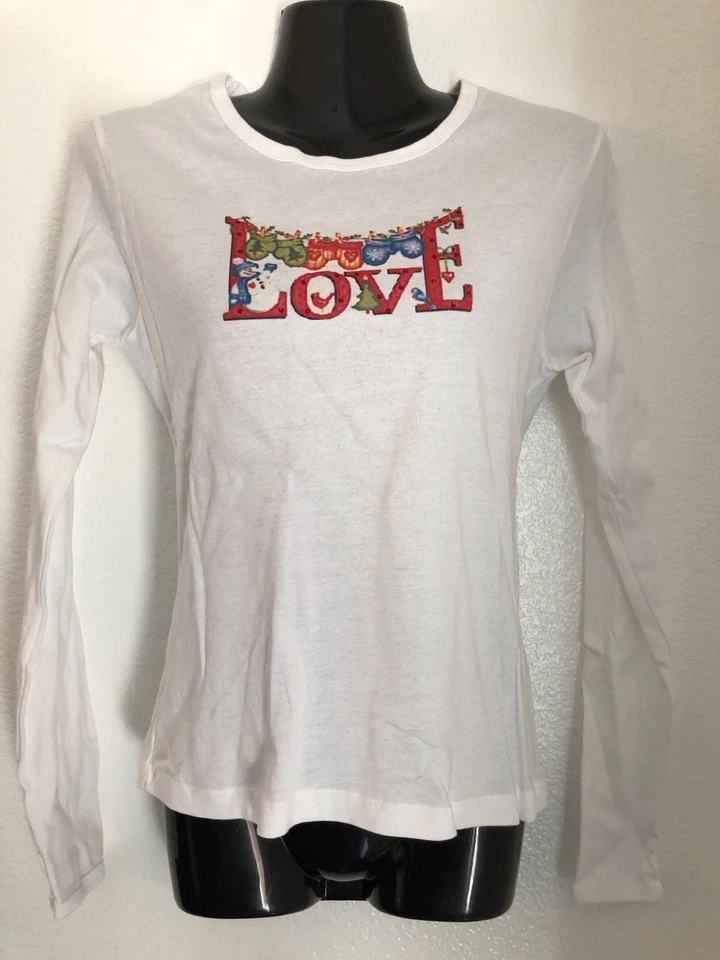 AMERICAN APPAREL "LOVE" CUSTOM PRINT LONG SLEEVE TEE SZ M - Image 1 of 1