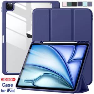 For iPad Air 11 13 M3 2025 Pro 11 13 inch M4 Smart Case Cover with Pencil Holder - Picture 1 of 30
