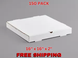(150er-Pack) 16 Zoll x 16 Zoll x 2 Zoll weiß gewellt einfach quadratisch Bäckerei Kuchen Pizzabox - Bild 1 von 6